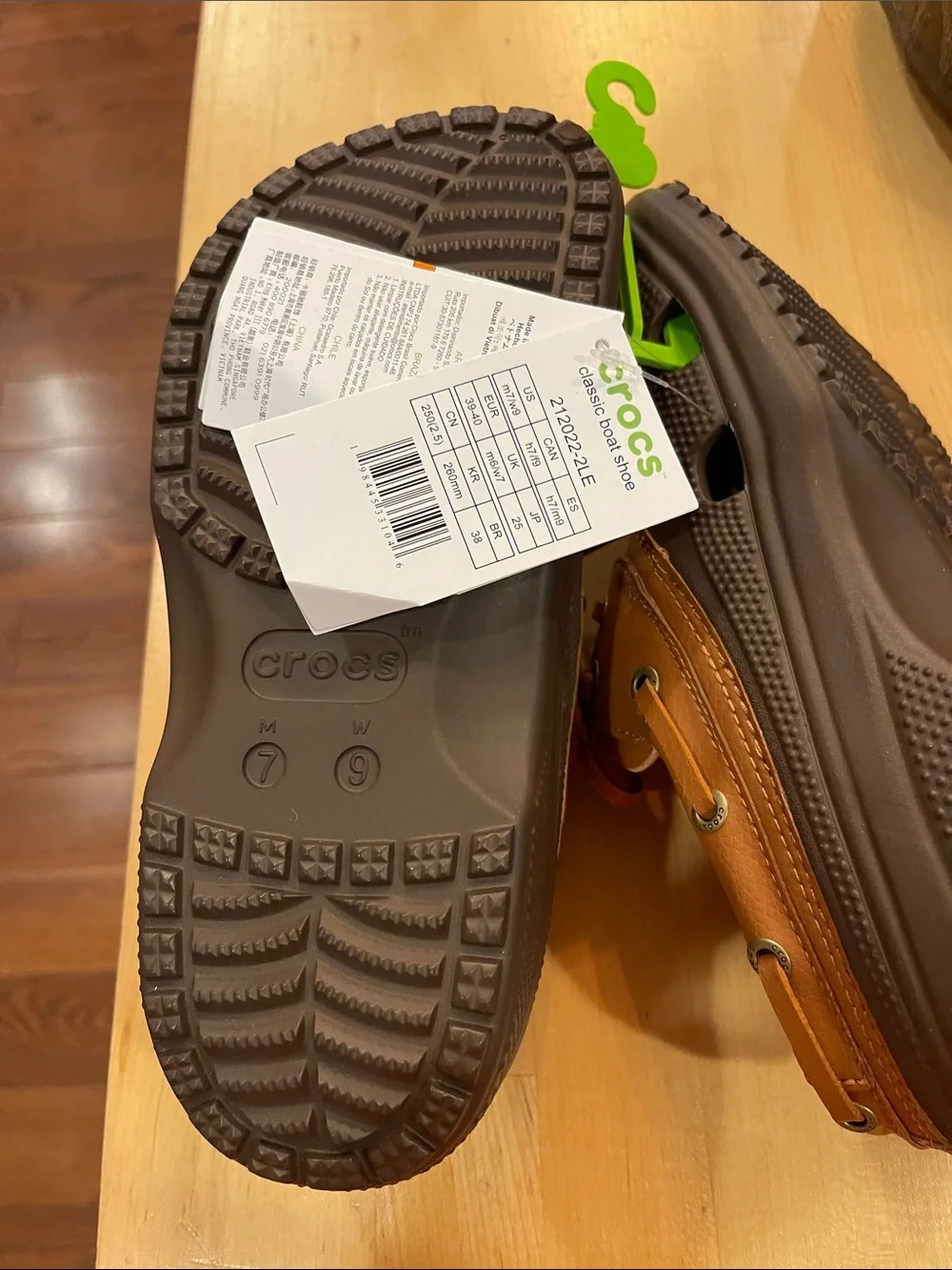 CROCS Brown and Tan Moccasin-Style Clogs WSz 7.5-9 depending on fit preference